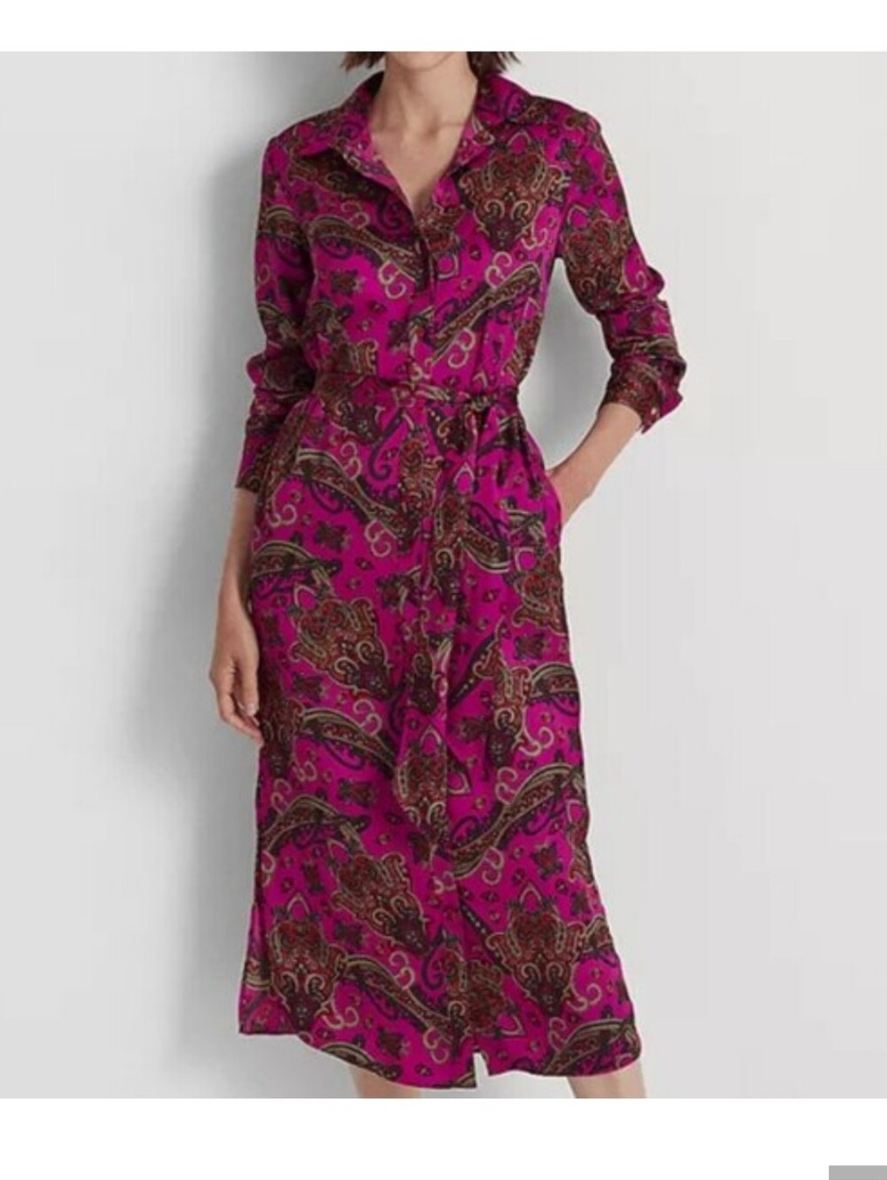 Lauren Ralph Lauren Paisley Twill Shirt Dress Size 4